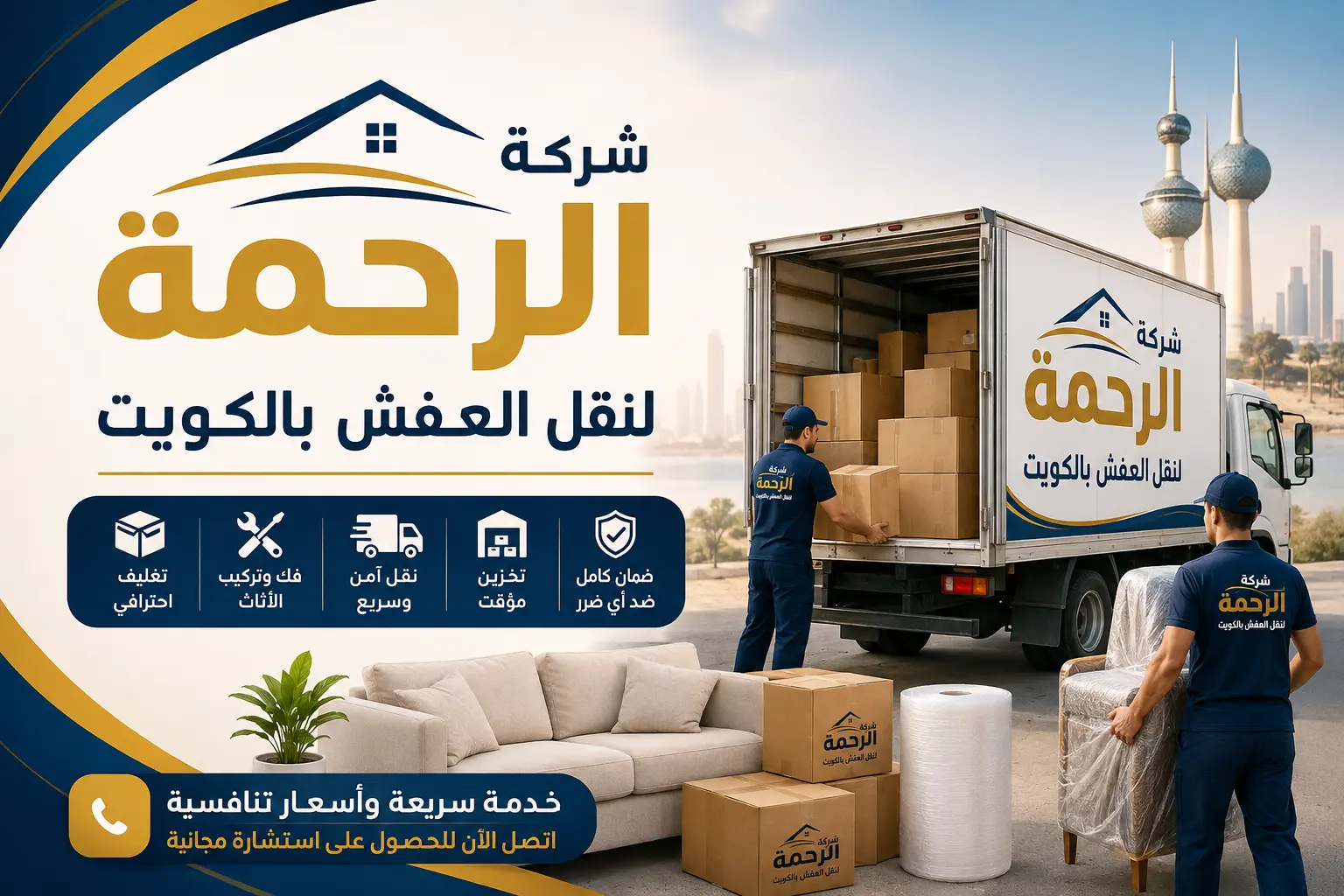 افضل شركة نقل عفش بالكويت - شركة الرحمة